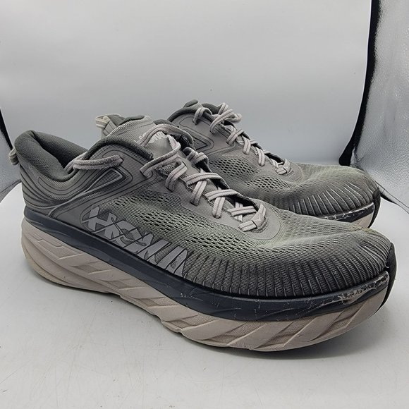 Hoka One One Bondi 7 Mens 13 Shoes Wild Dove Dark Shadow 1110530 WDDS - Picture 1 of 15